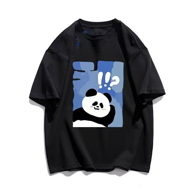 Damer Sommer Populær Kortarmet T-skjorte Bomull Pustende Løs Topp Trykket T-skjorte Casual