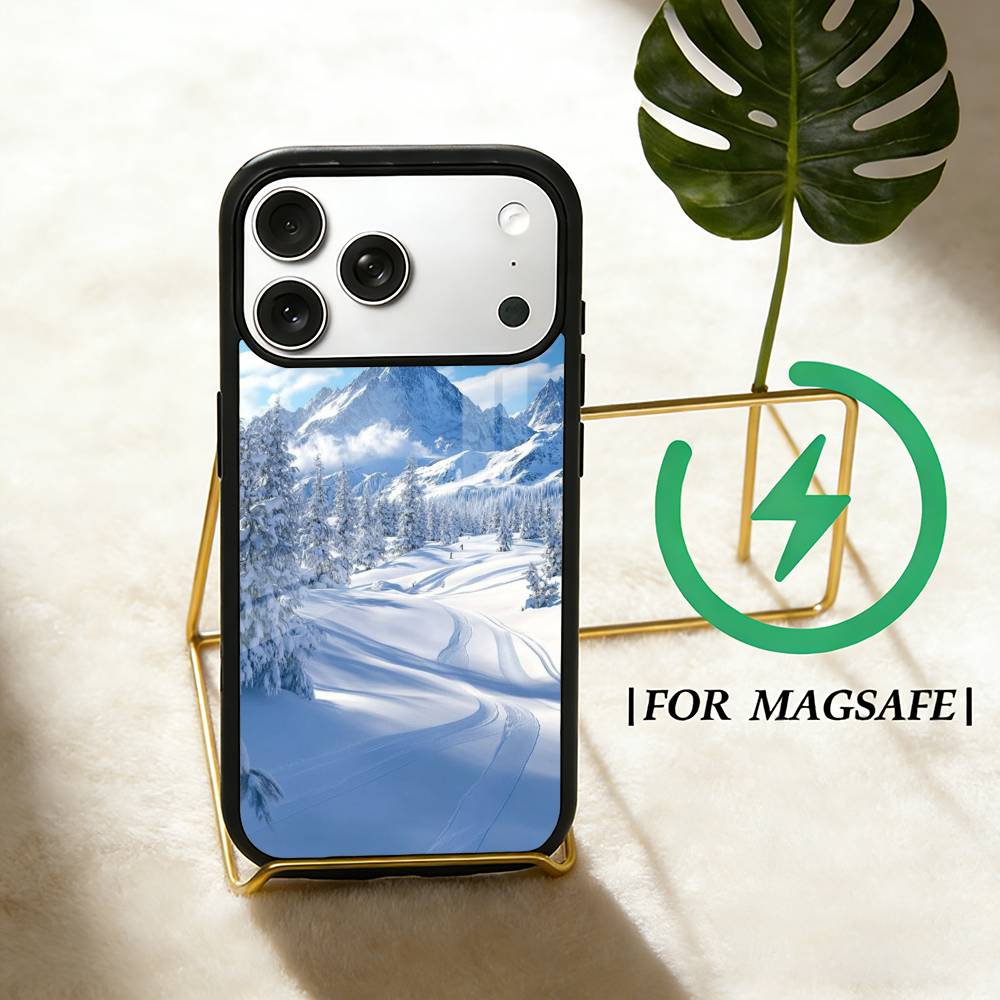 Winter Snow mountain  Phone Case For iPhone 17,16,15,14,13,12,Plus,Pro,Max for Magsafe Magnetic Wireless Charging