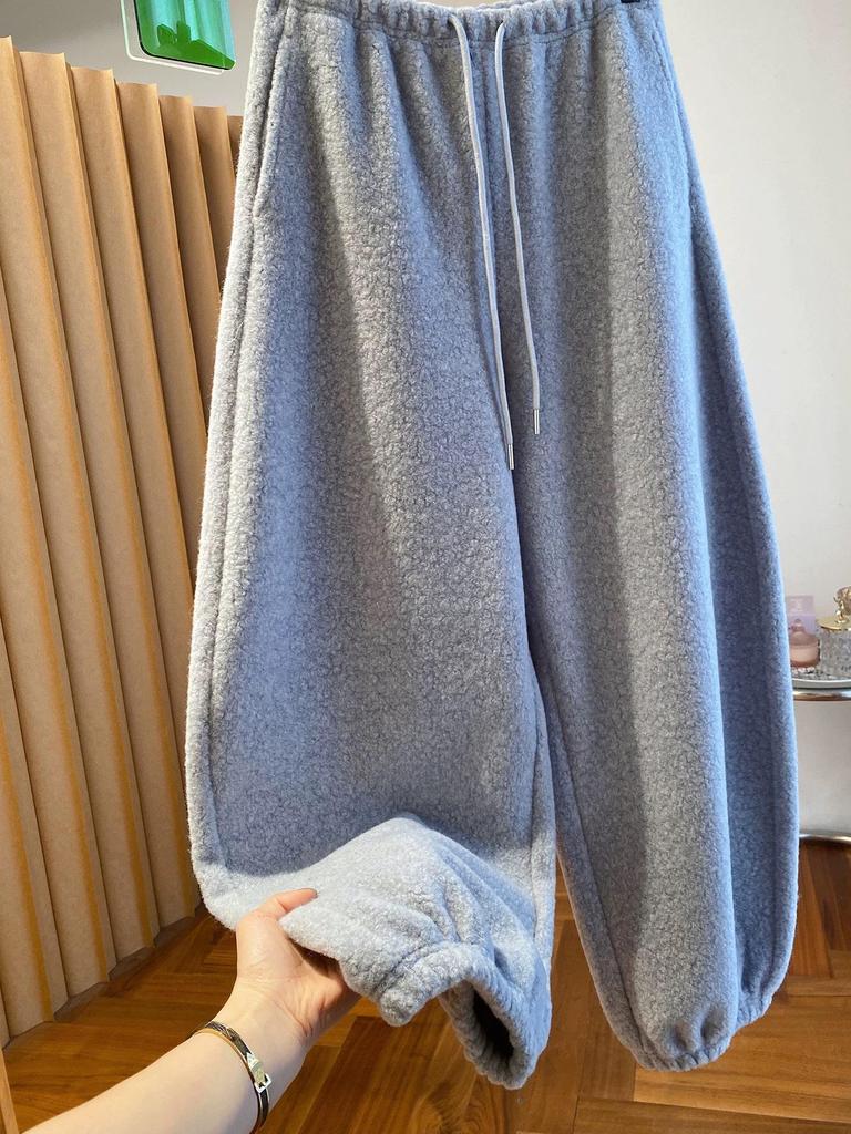 Women's Plus Size Lambswool Drawstring Sweatpants 2025 - 300 Jin, Elastic Cuffed