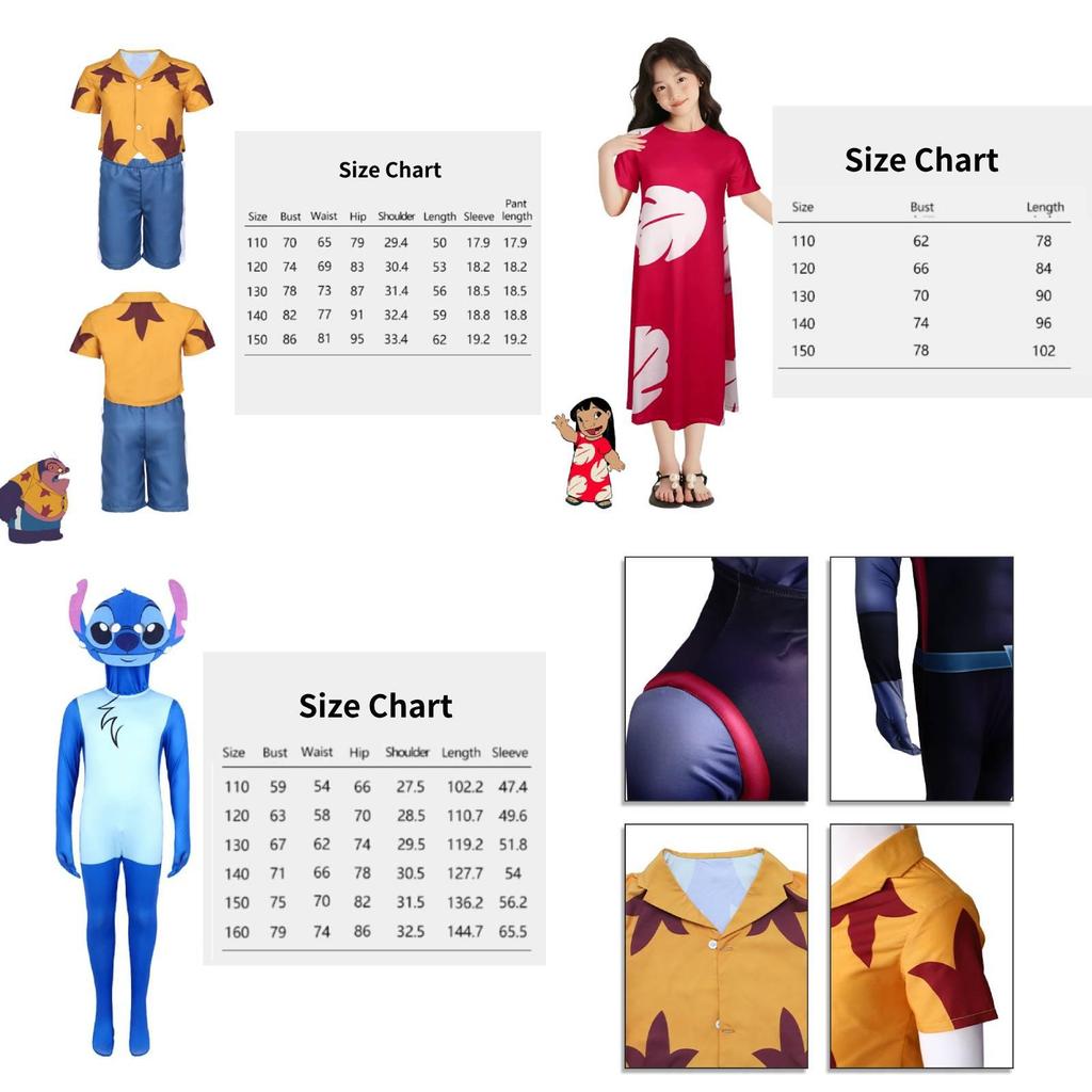 Cómodo y Elegante Disfraz de Cosplay de Bebé Interestelar para Niños con Estampados de Dibujos Animados en Diseño Stitch