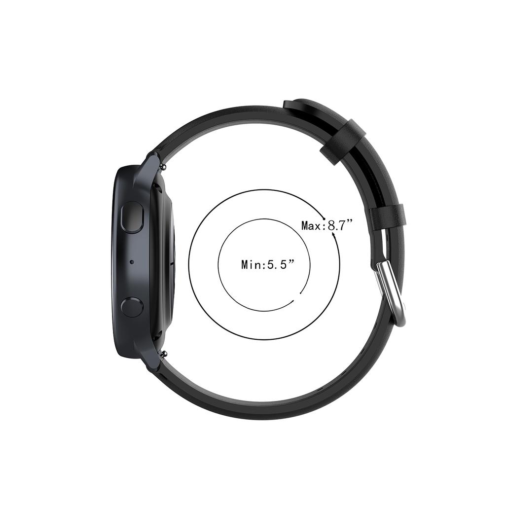 20mm Genuine Leather Smart Watch Band Replacement for Samsung Galaxy Watch Active2/Huawei Watch GT 3 42mm
