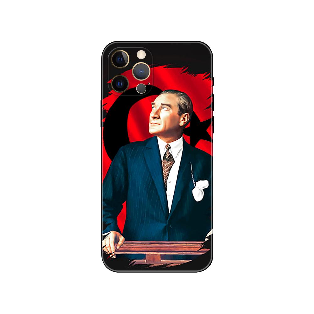 

Чехол для телефона Turkey Mustafa Kemal Ataturk для iPhone 2020se 6 6s 7 8 plus x 10 XR XS 11 12 13 mini pro MAX черный чехол из ТПУ iphone 12