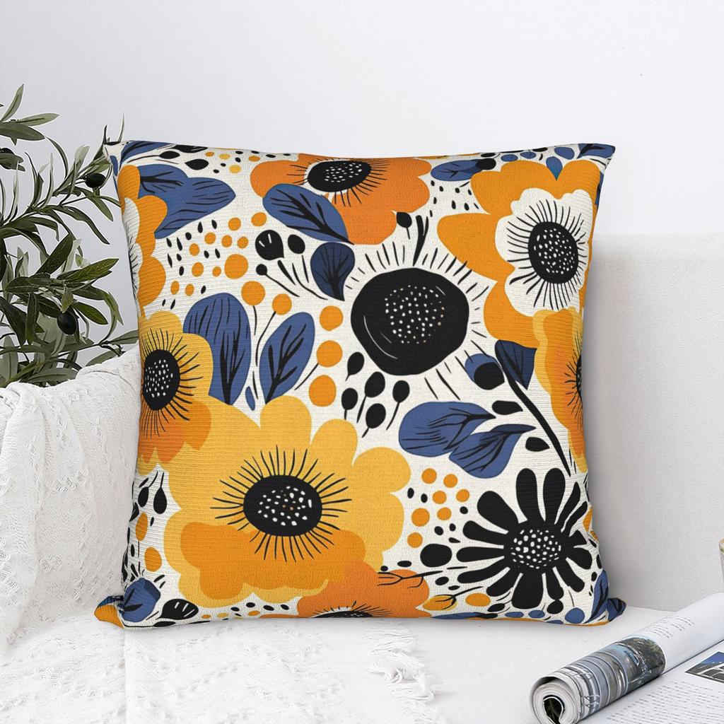 Pillow Case Colorful Floral Blue Orange Comfy Pillow Cover For Wedding Party Home Decor Morden Pillowcases