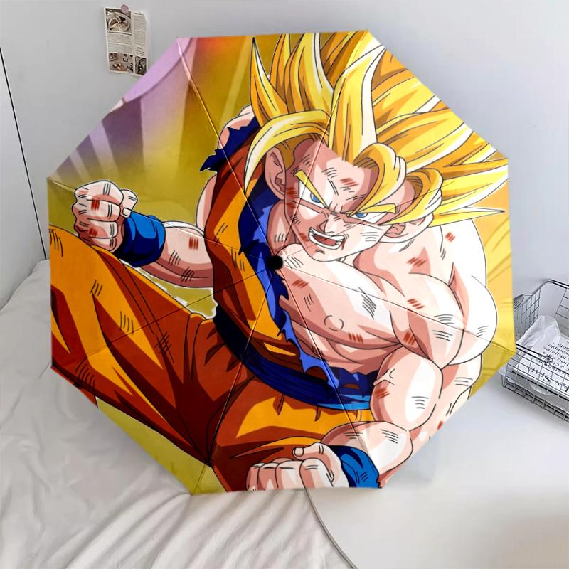 

Goku Dragon Ball Cartoon pattern, automatic folding umbrella, portable and foldable design, 8 ribs, a Christmas or birthday gift.