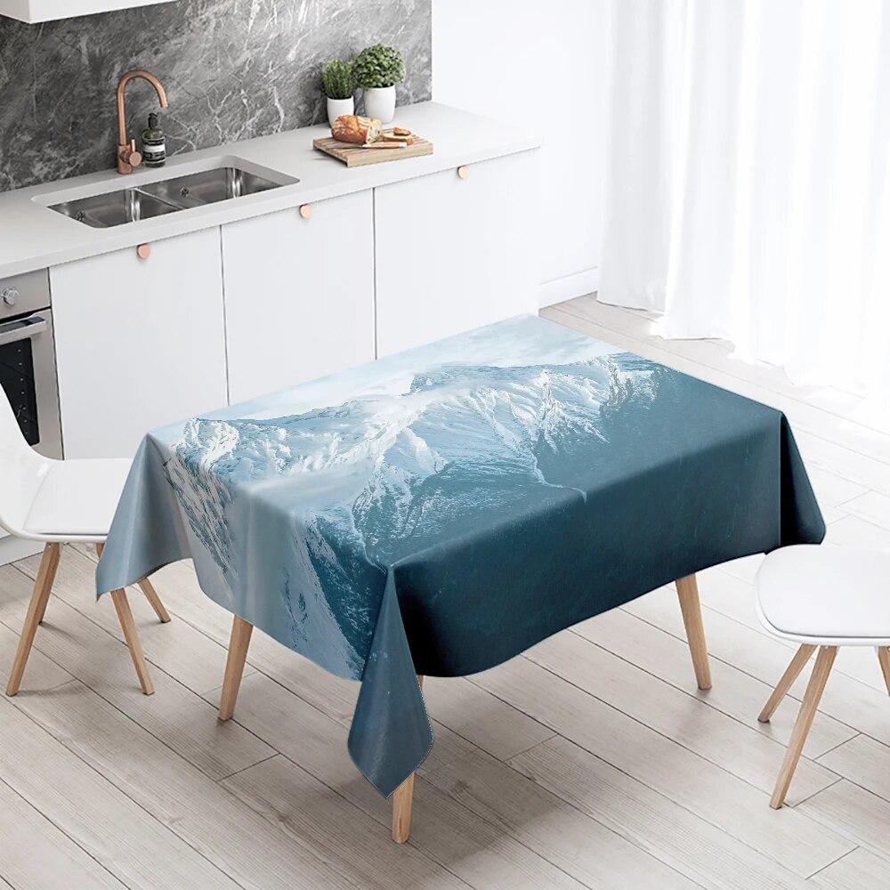 Natural World Scenery Tablecloth Landscape  Anti-Stain Waterproof Rectangular  Kitchen Table Home Decor
