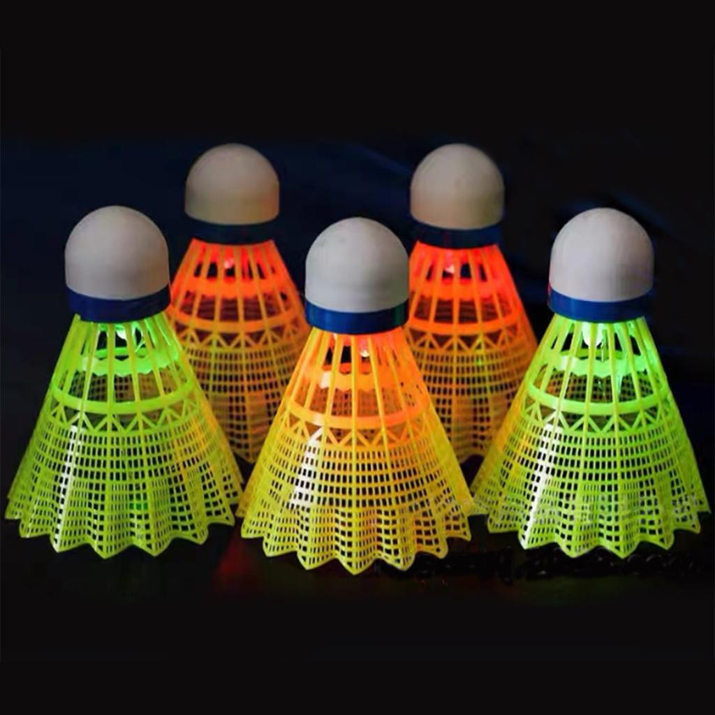 4 Pack LED Badminton Shuttlecocks, Sport Nylon Shuttlecocks Kits, Stable & Durable Sports Training Ball In/Outdoor Game