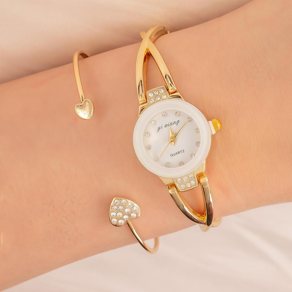 Leichter Luxus Kleines Zifferblatt Armband Set Damenuhr