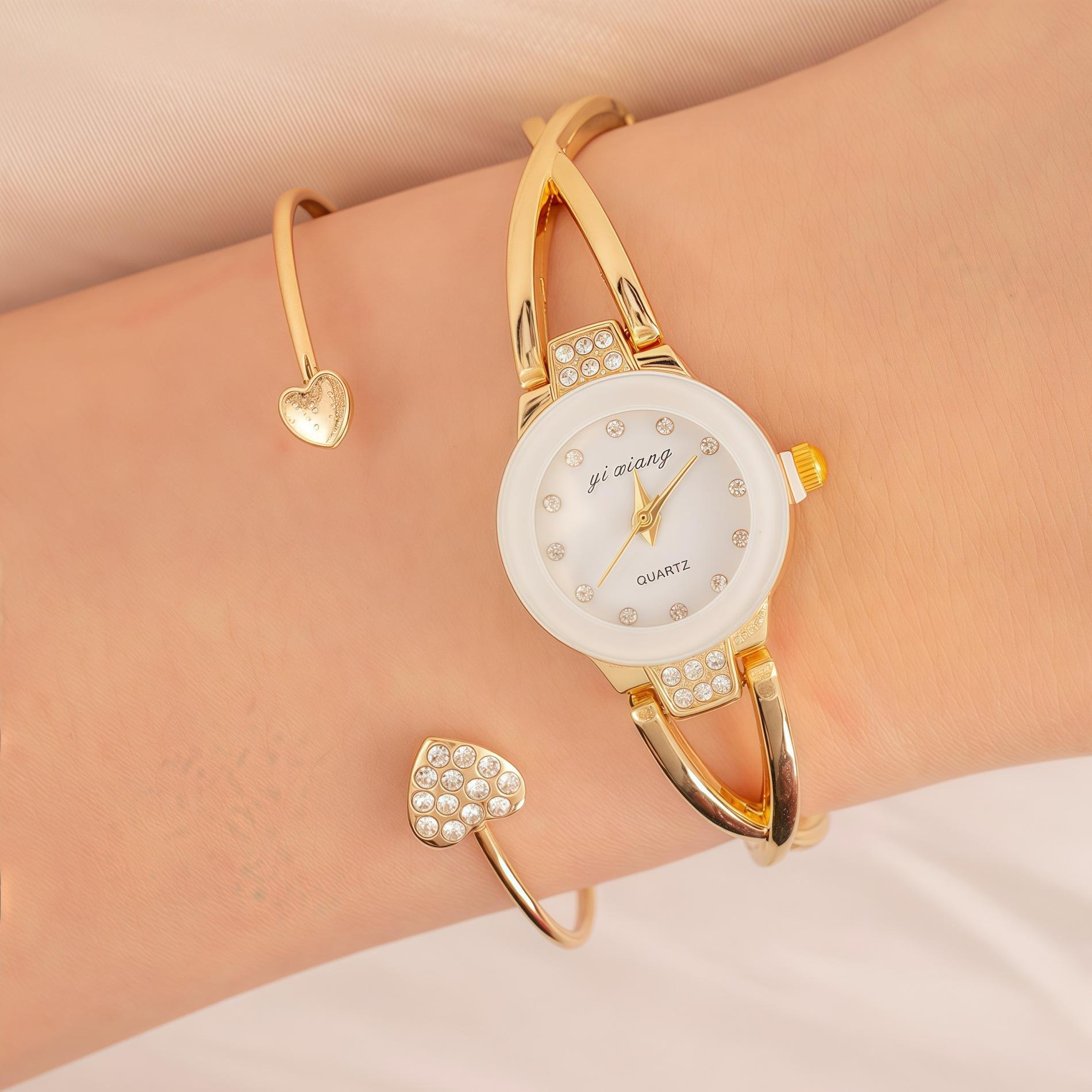 Легкая роскошь, набор браслетов с маленьким циферблатом, женские часы