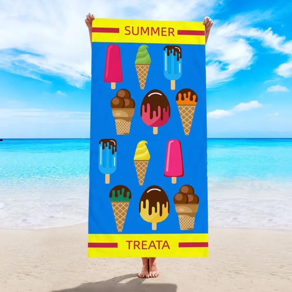 Seaside Beach Pineapple Beach Towel 3D Print Microfiber Soft Water Absorbing Breathable For Adult Kids Swimming Bath Towel