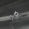 1Pair Trendy Black Zircon Star Stud Earrings For Men Women Couple White Personality Hip-hop Earrings Party Accessories Jewelry