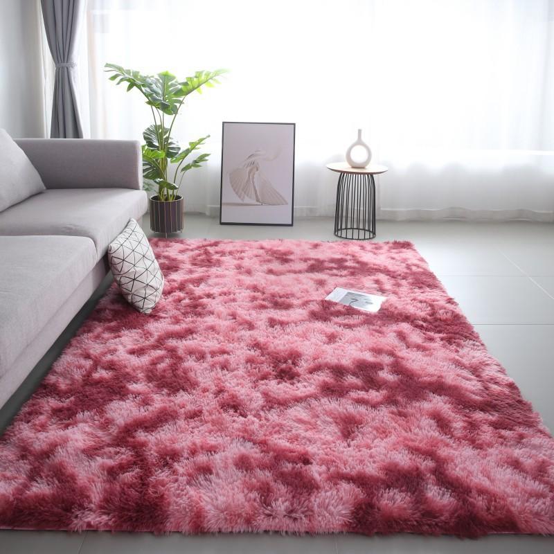 Wool Rugs Children's Room Living Room Bedroom Tie-Dye Non-Slip Washable Machine Washable Carpet Mats