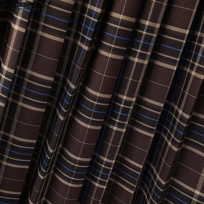 INCERUN Pánské kalhoty s potiskem a bočním zipem v pase