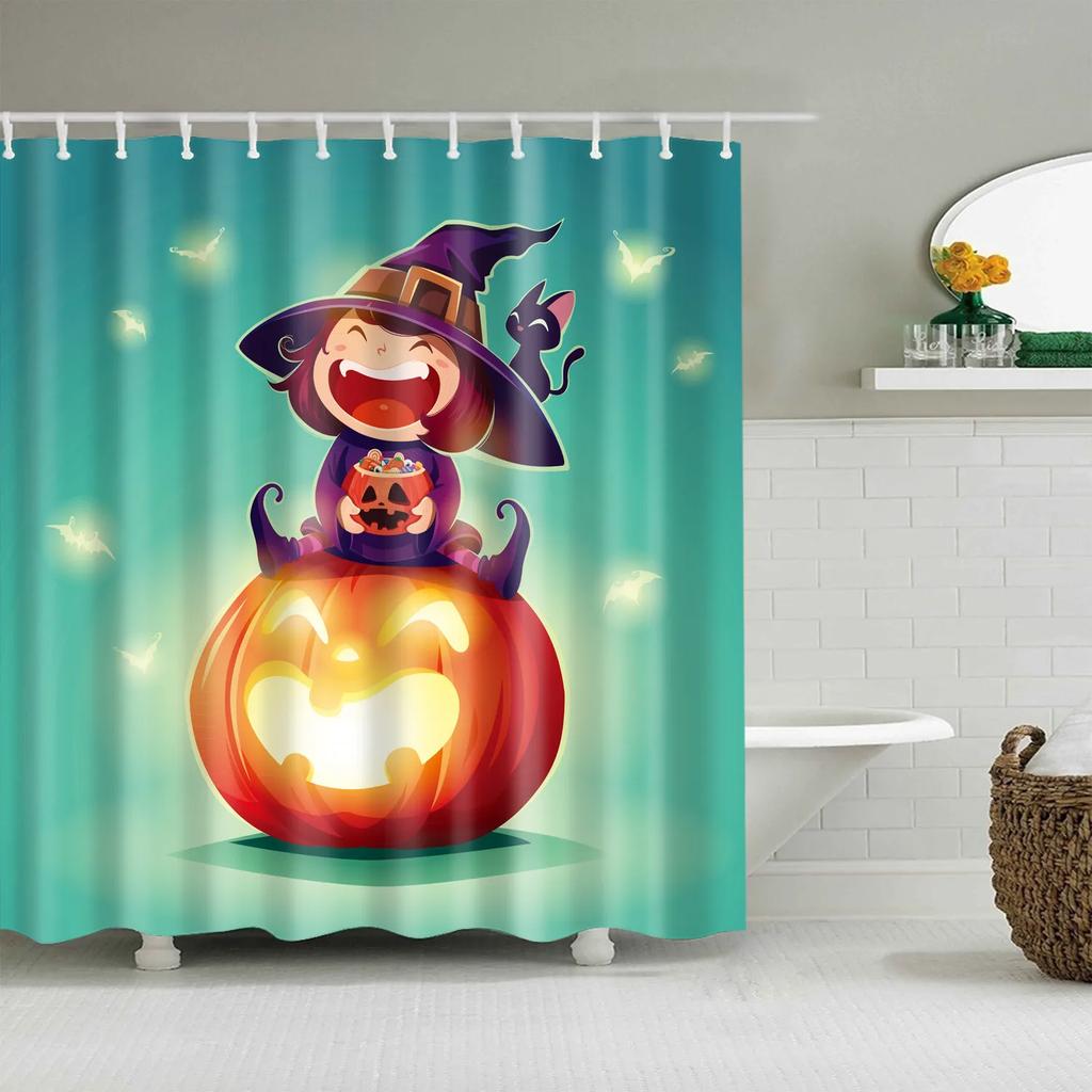 Christmas Bath Curtains Home Decor Winter Snowflake Snowman Santa Claus Waterproof Shower Curtain Bathroom Curtains