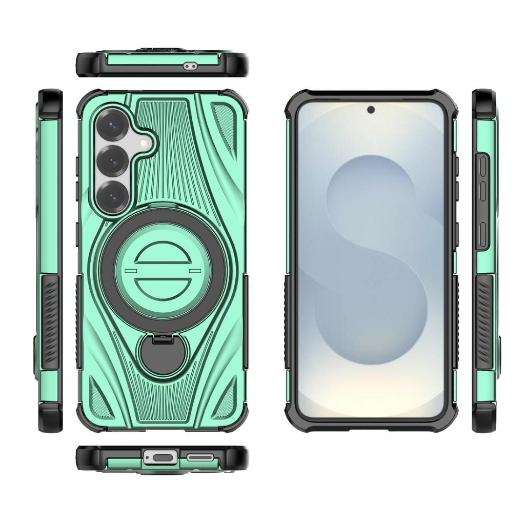 For Samsung Galaxy S26+ Magnetic Case Rotating Kickstand TPU PC Shockproof Phone Back Cover