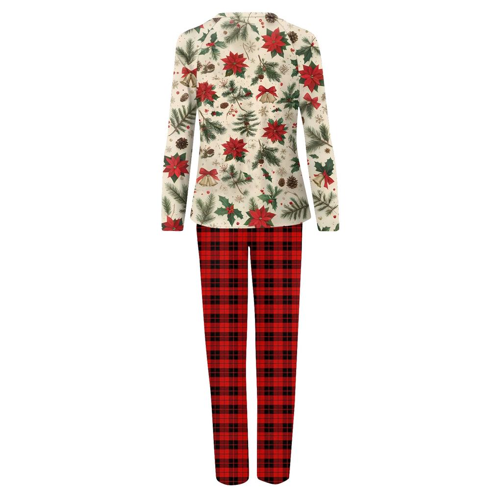 Christmas Prints Family Matching Long Sleeve Tops+Pants Set Family Matching Sets