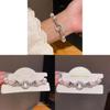 Geometric Zircon Artificial Pearl Bracelet With Silver Finish For Womens Fashion Accessories
