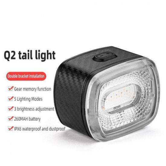 ROCKBROS Bike Rear Saddle Taillight Smart Auto Brake Sensing Light Waterproof US Q2