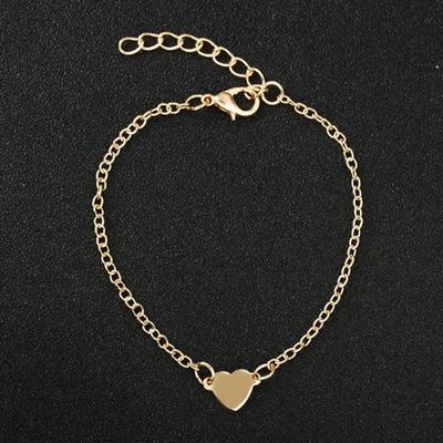 Sweet Romantic Bracelet Mini Small Heart Charm Bracelet For Girls Women Silver Gold