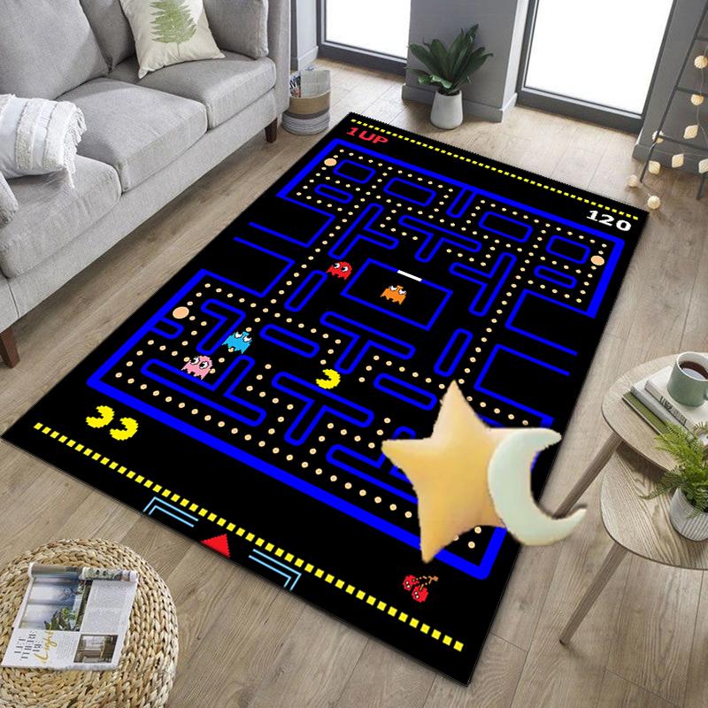 Pac game Adventure Office Rug Chair Mat, Game Carpet, Suitable for Front Door, Bedroom, Living Room, Desk, Holiday Gift