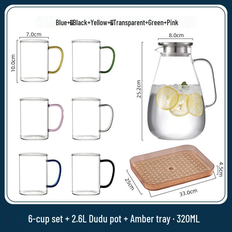 Handon Borosilicate Glass Cup & Pitcher Set