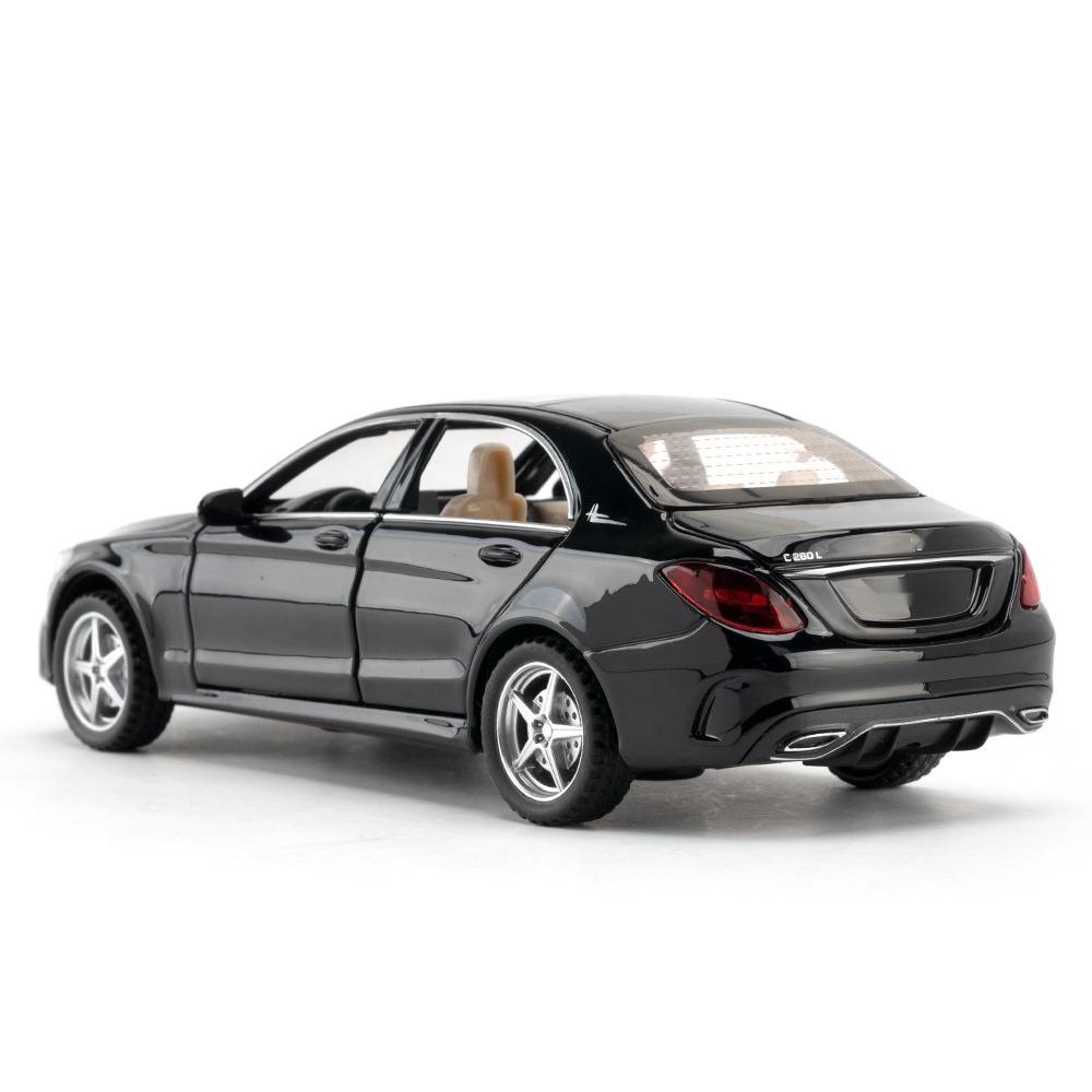 1:32 Scale Benz C260L Diecast Alloy Model Car Toy, Pull Back Vehicle with Sound and Light for Kids Adults Gift Collection