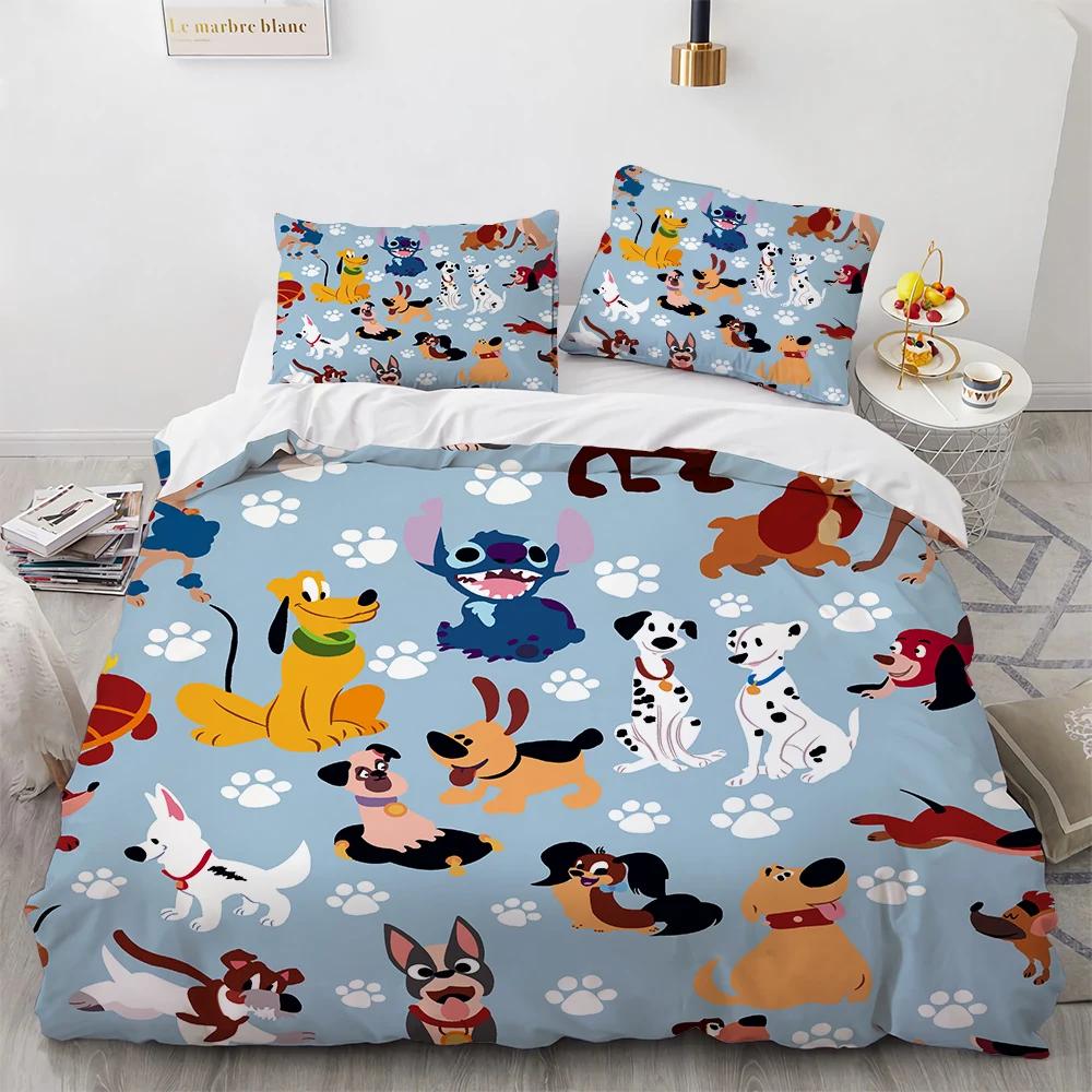 Cartoon Animal Spotted Dog Comforter Cover Set Single Bulldog Bones Footprints Duvet Cover Sets Kids,Home Textile Sausage Dog