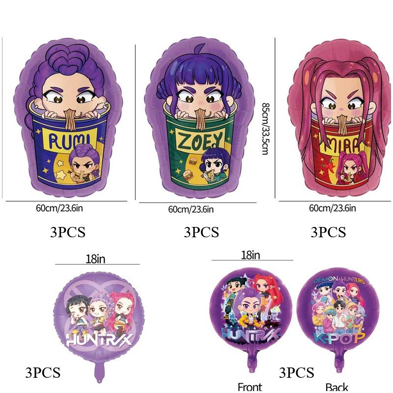 Kpop Demon Hunte Balony na imprezę Huntrix Balony na przyjęcie urodzinowe Akcesoria Dekoracja Anime Balony na imprezę tematyczną Zaopatrzenie