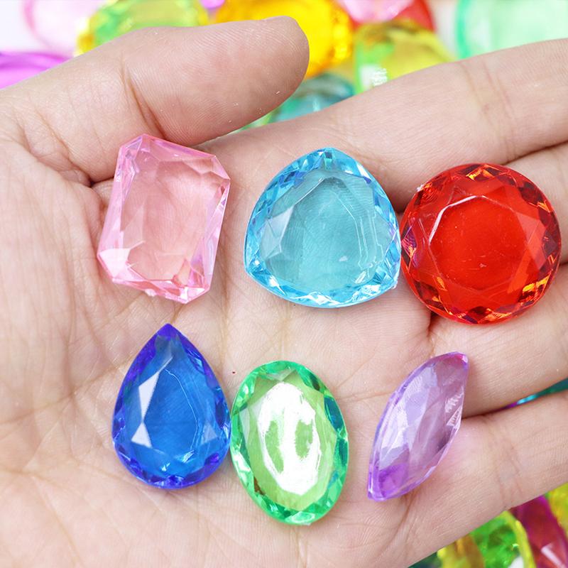 60Pcs Kids Toys Pirate Treasure Jewels Acrylic Diamond Gems Party Favors Halloween Birthday Best Gifts Classroom Prize