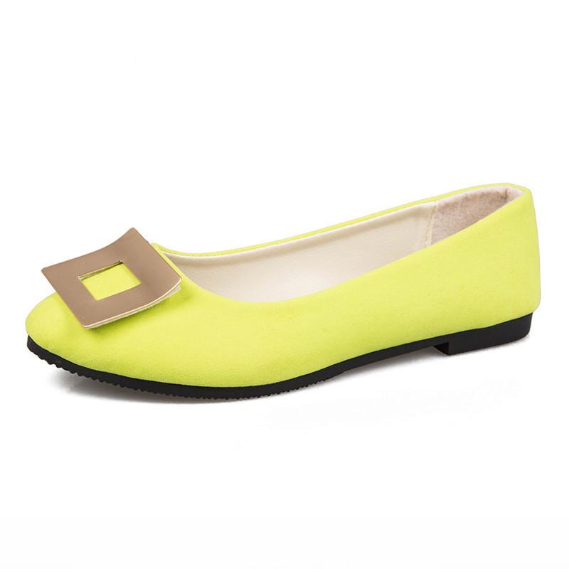 Women Girls Solid Big Size Slip On Flat Shallow Comfort Casual Single Shoes 23 Colors