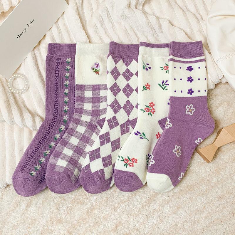 Cold Proof Socks for Women Mid Calf Socks Autumn and Winter Thickened Fleece Lined Warm Long Calf Terry Cloth Socks Long Calf Winter Looped Socks