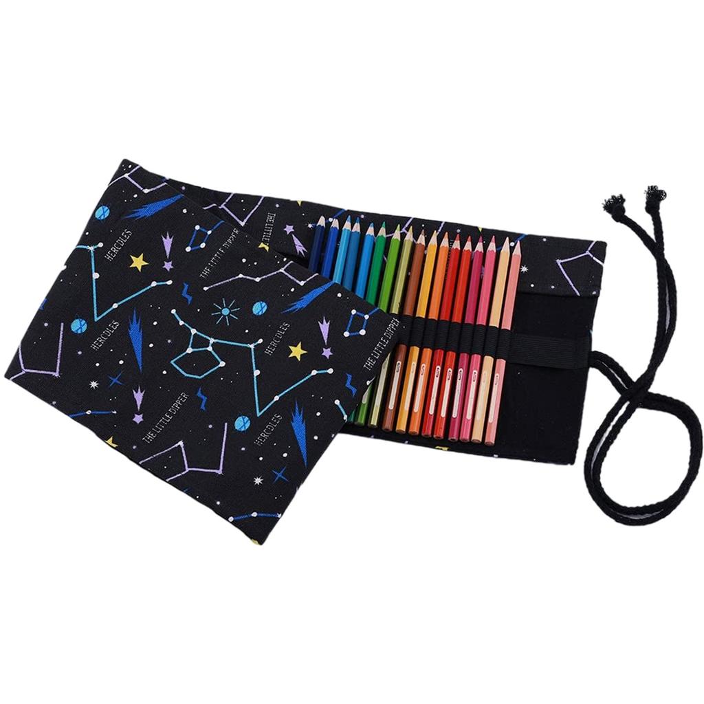Rollable Pencil Bag For  Pencils Pen Holder Canvas Wrap Bags Organizer Pencil Case School Pencil Holder Case