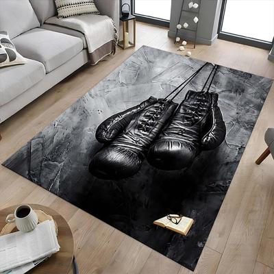 1PC Boxing Gloves Non-Slip Floor Carpet Compatible for Office&Living Room&Bedroom&Dining Room - Flat- Soft & Pattern, Vibrant Colors-W323