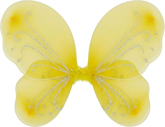 

1pcs Fairy Butterfly Wings for Girls Sparkly Princess Angel Wings Fairy Butterfly Dress up Glitter Decor Cosplay Birthday Party жёлтый