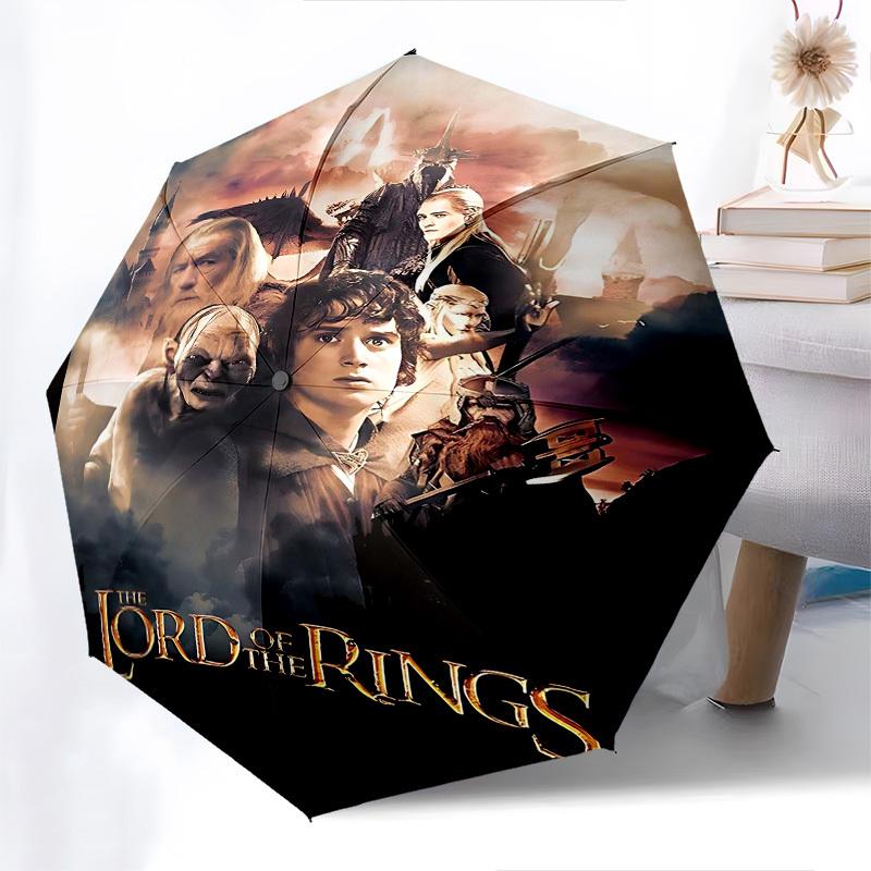 1 Stück Herr der Ringe Automatischer Faltregenschirm - Kompaktes 8-Rippen-Design, Langlebiger Kunststoff & Eisen1087L