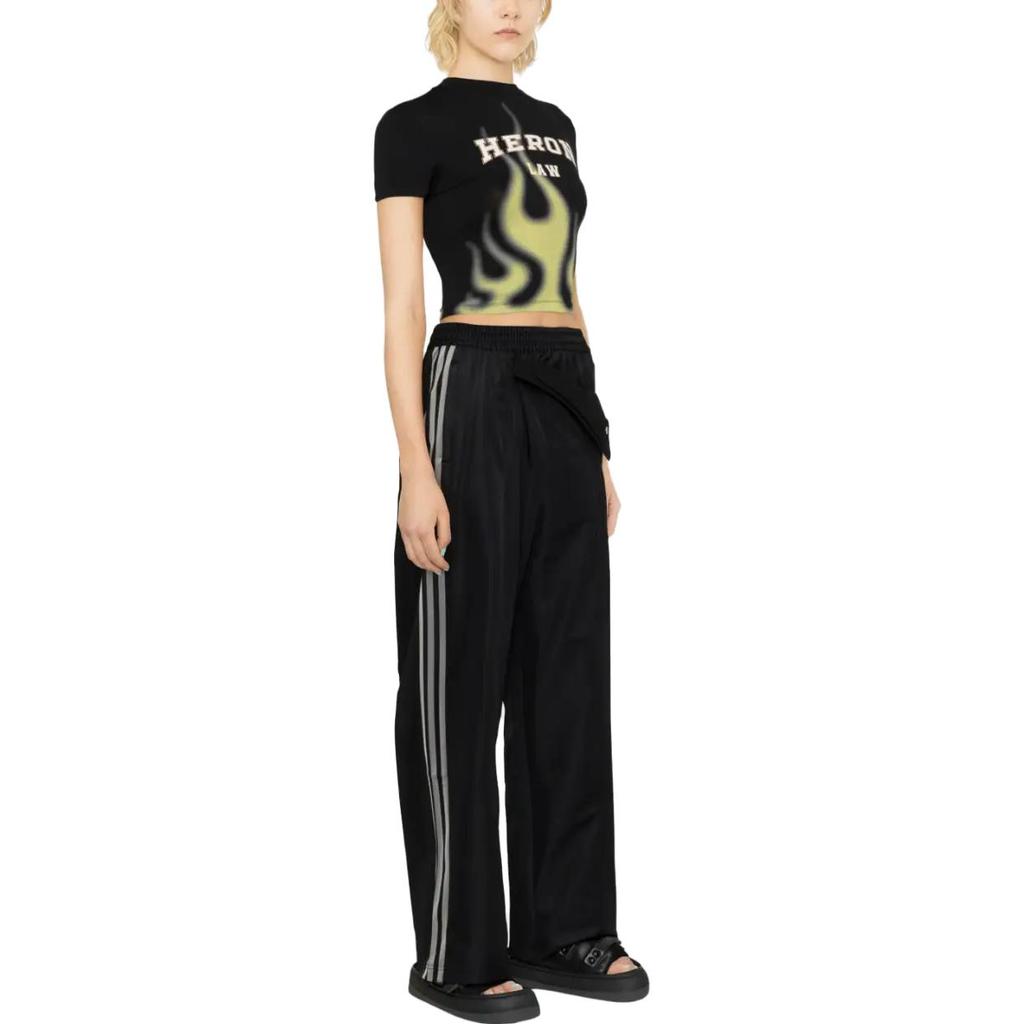Y-3 Striped Logo Print Wide-Leg Sports Pants Women pants Black H63060
