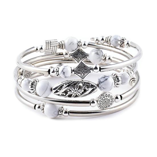 Beautiful Ethnic Hypoallergenic Female Bangle Turquoise Beads Wrap Bracelet Fashion Jewelry