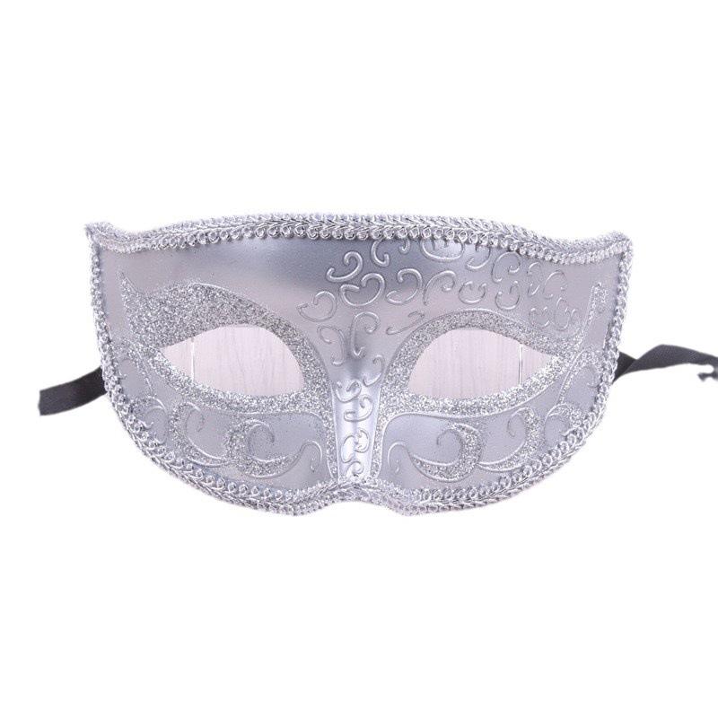 Halloween Party Pattern Half Face Mask Adult High-End Princess Dance Cosplay Dark Wind Mask Props
