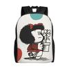 Mafaldas Polka Dot Art Backpack for Men Women Teenage Student Work Daypack College Canvas Bags Durable