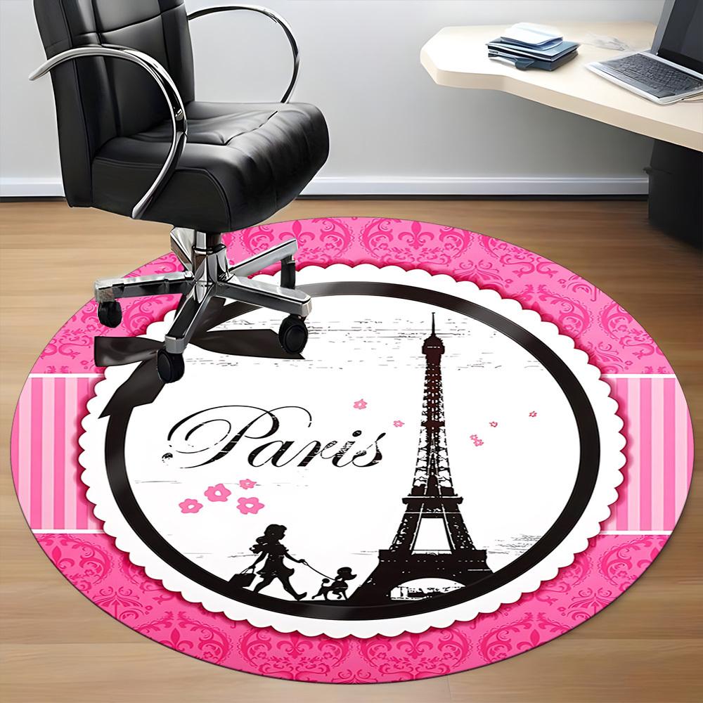 

1pc Paris Eiffel Tower Chair Carpet for Office, Non-slip, Soft and Durable Office Rug for Decoration, Perfect for Office yy260105072 80cm by 80cm