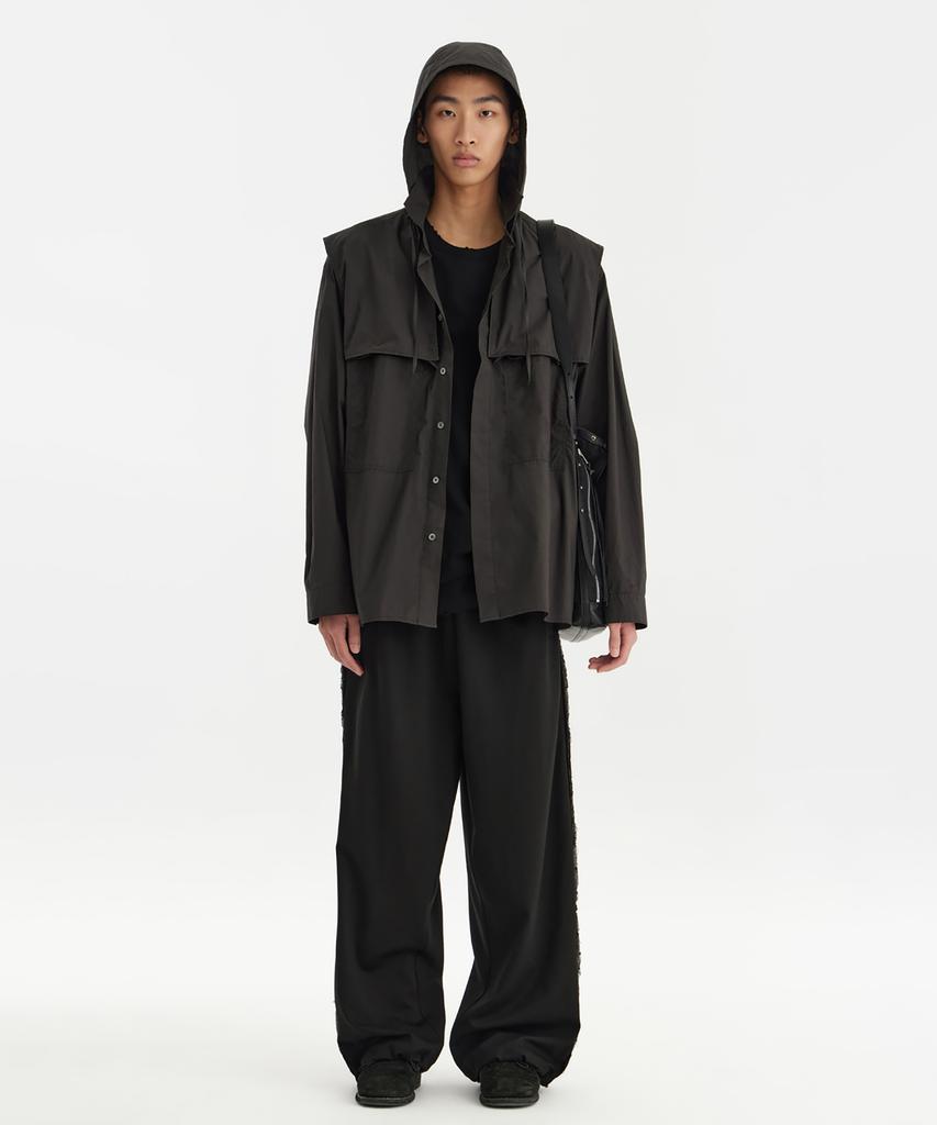 YOUTH Detachable Hooded Shirt - Charcoal Gray