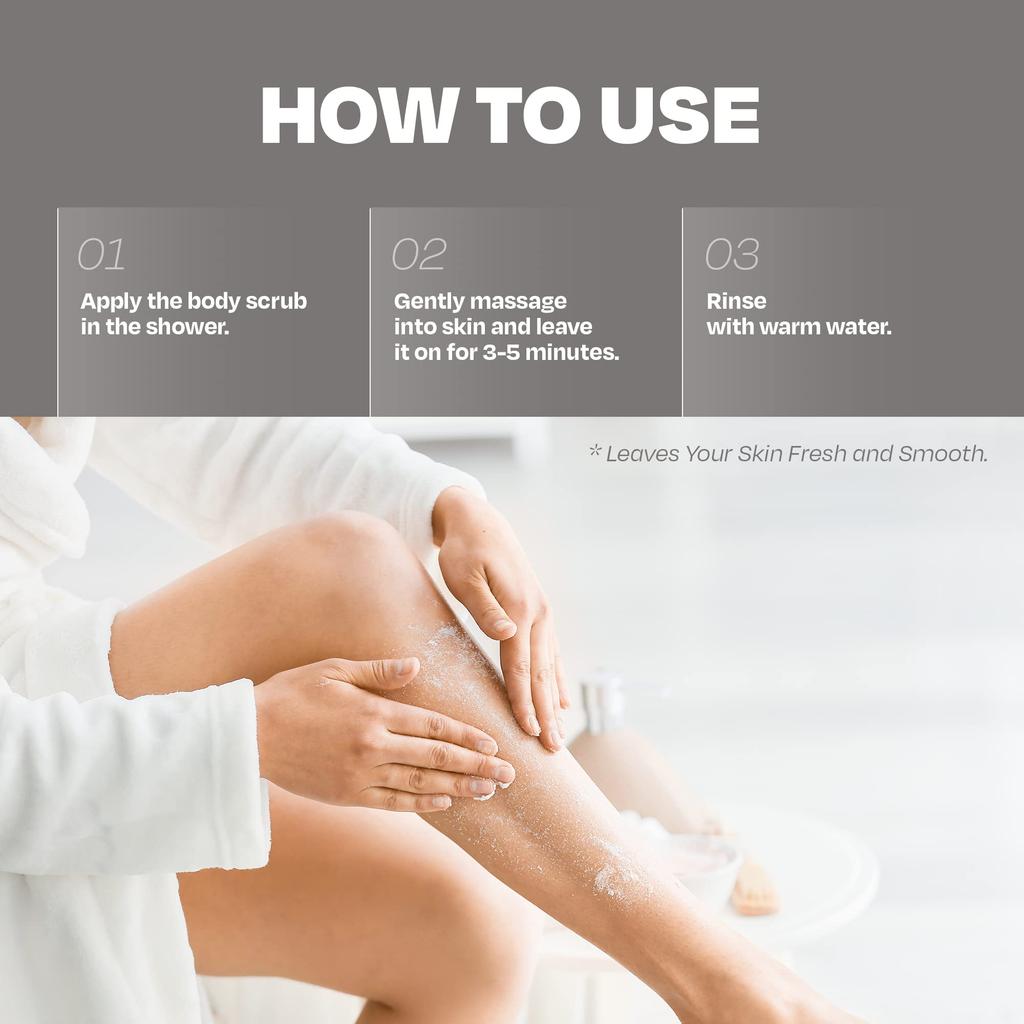 SalTherapy Salty Body Gently Deep Premium Korean Sea Salt Body Scrub Scrub, Exfoliating, Moisturizing, Cleansing, (Salty Coal, 300g)