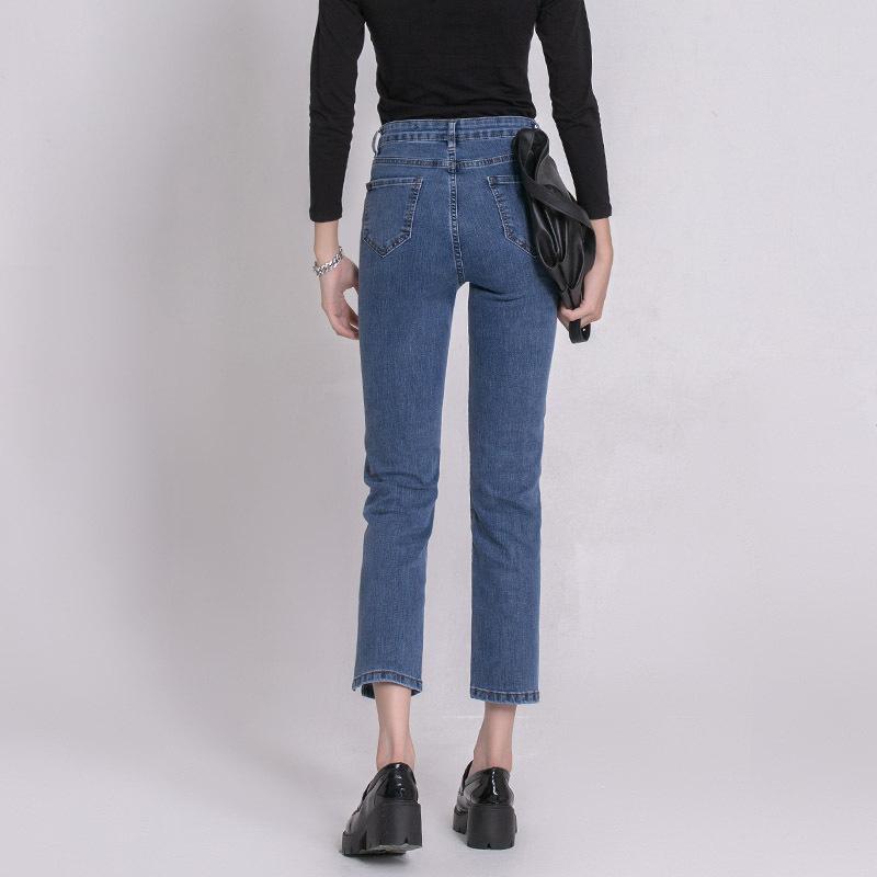 Slit Straight Jeans for Women with Autumn High Waist Straight Trousers for Slimming Nine-point Pants Smoke Trousers for Women with Autumn and Winter