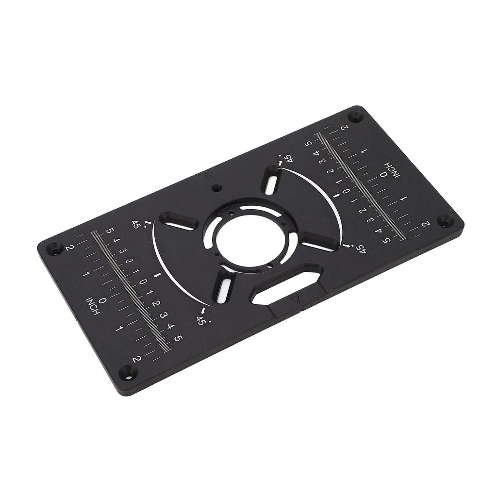 Router Plate Aluminum Alloy Router Table Insert Plate Trimming Machine Flip Board Black