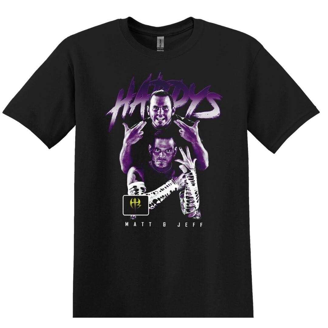 The Hardy Boyz Wrestling T-Shirt Black S-3XL Matt & Jeff Hardy XXXL