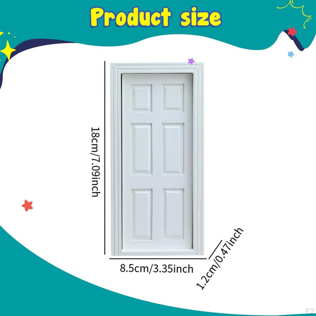1:12 Scale Dollhouse Door, Doll Accessories Decoration, Mini Model for DIY Scene, Bedroom Decor