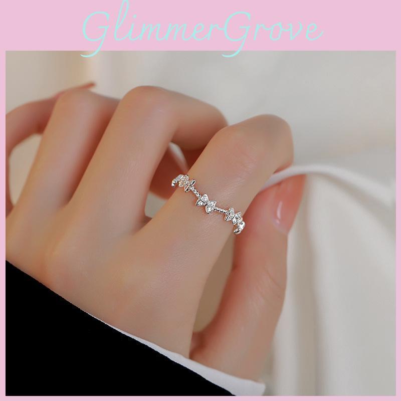Stylish And Elegant Korean Inspired Adjustable Open Finger Ring With Shimmering Butterfly Design For Women