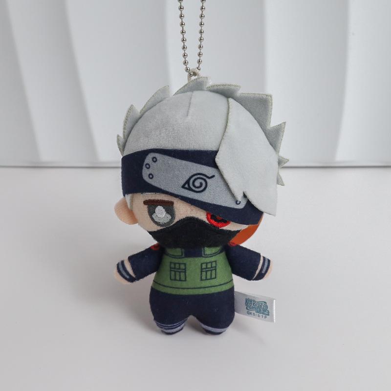 11cm Naruto Shippuden Anime Peripherals Plush Toy Keychain Naruto Cartoon Kakashi Gaara Cotton Toy Key Ring&Bag Hanger Ornament