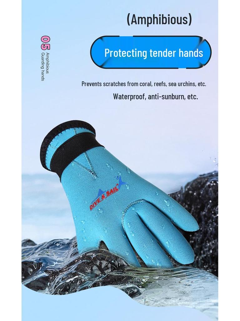 3MM Children's Non-Slip Neoprene Swimming Gloves - Warm, Anti-Abrasion, Anti-Scratch Diving and Snorkeling Hand Protection.