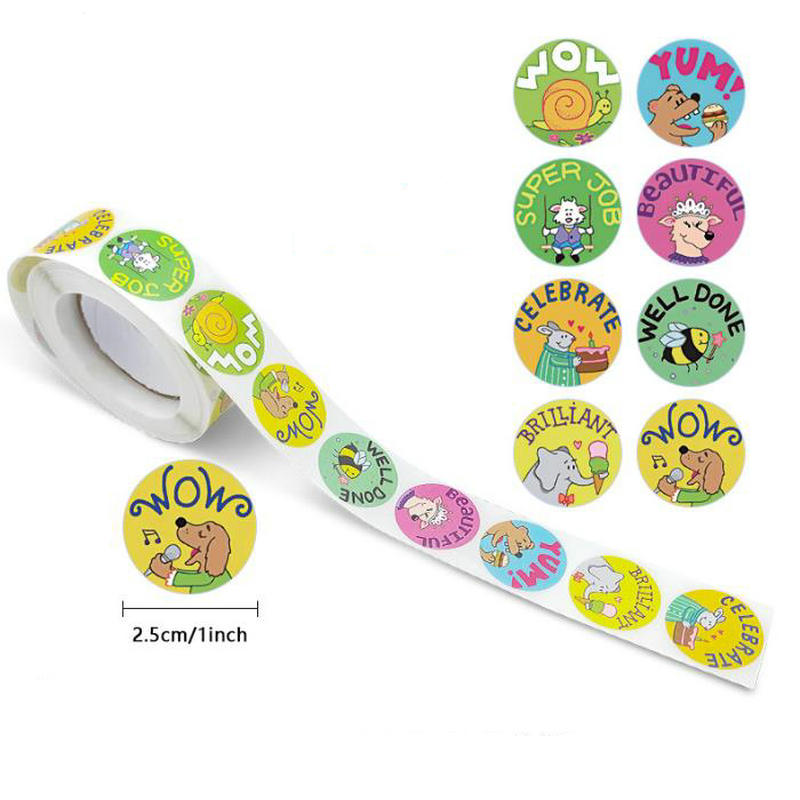 Wholesale New Kids' Motivational Stickers Cute Animal Reward Sticker Friendly Campus Office Classification Self-Adhesive Labe