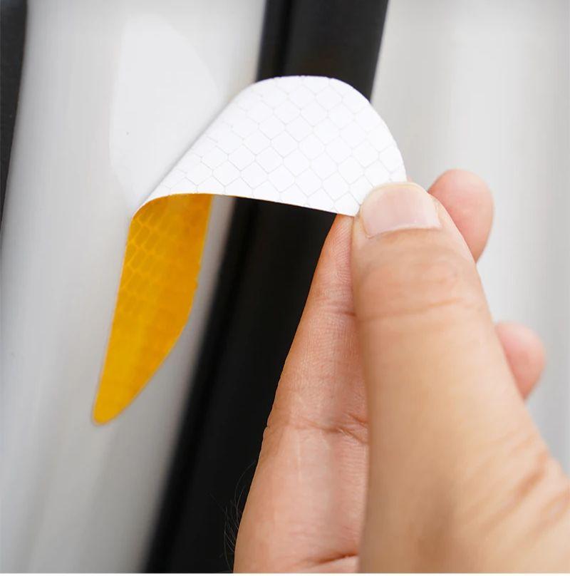 4Pcs Car Safety Warning Stickers Night Reflection Mark Decals For Chevrolet Cruze Spark Captiva Suburban Camaro Malibu Silverado